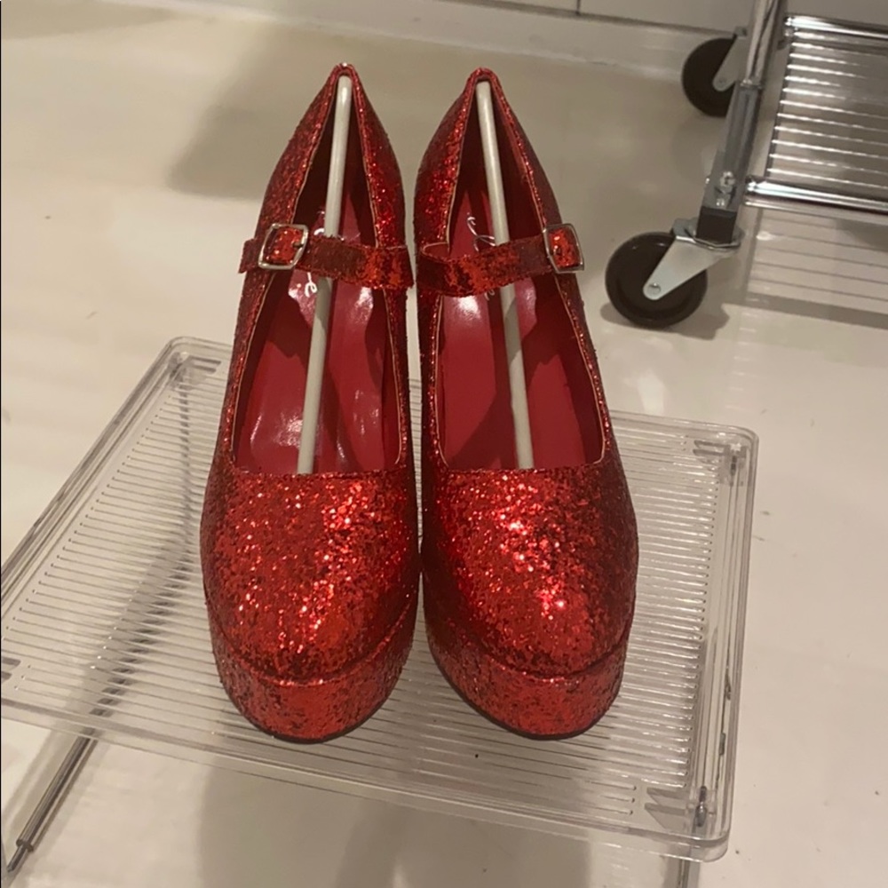 Red Glitter Ellie Pumps